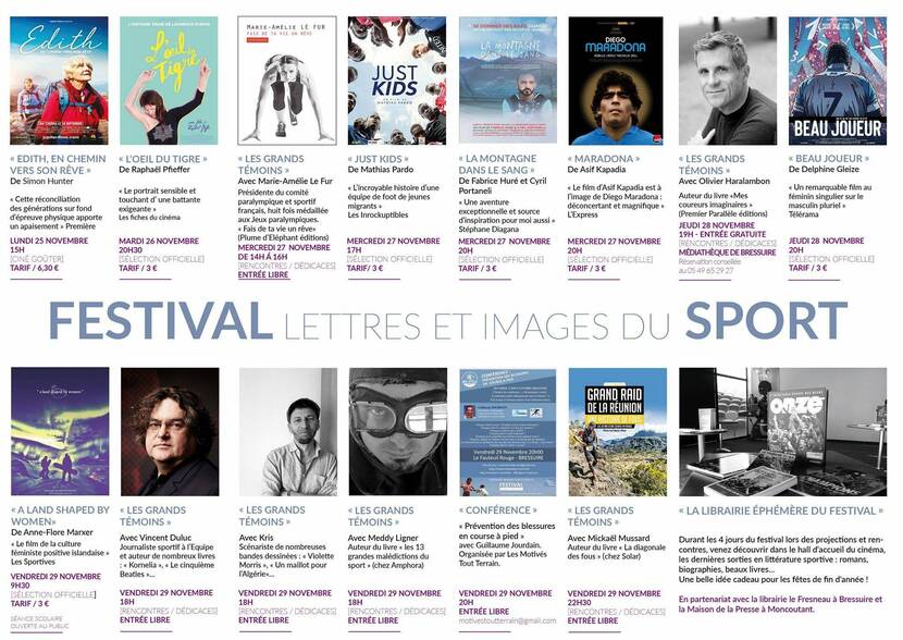 Programme Festival "Lettres et Images du Sport" à Bressuire